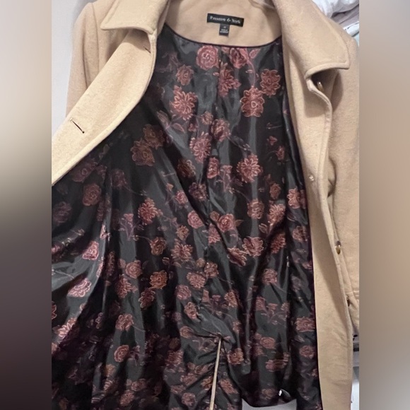 Preston & York Wool Blend Winter Coat Camel Khaki Brown Size 12 Long Coat - Picture 3 of 5